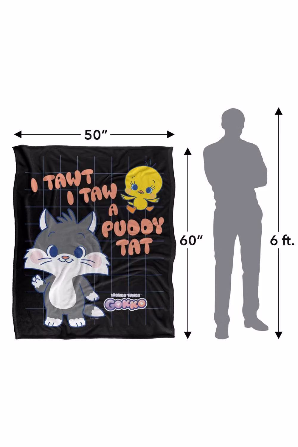 LOGOVISION Looney Tunes Gokko I Tawt I Taw A Puddy Tat Super Soft Fleece Throw Blanket, Multicolour, W: 152 cm, D: 127 cm – 8