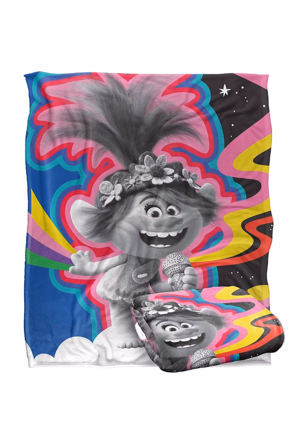 DreamWorks Trolls Sing It Together Super Soft Throw Blanket, Multicolour, W: 152 cm, D: 127 cm – 2