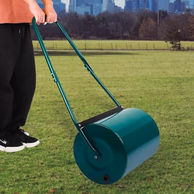 KORVIXA 30 Litre Manual Garden Lawn Roller in Green