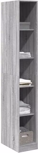 Berkfield Home Sonoma Wardrobe in Grey, W/D/H: 30 x 50 x 200 cm