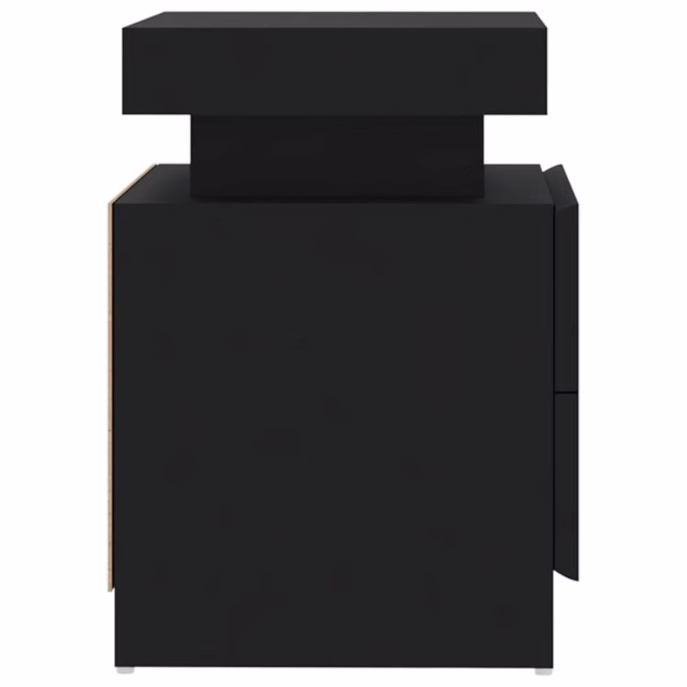 Berkfield Home Modern Black Bedside Cabinet W/D/H: 45 x 35 x 52 cm – 4