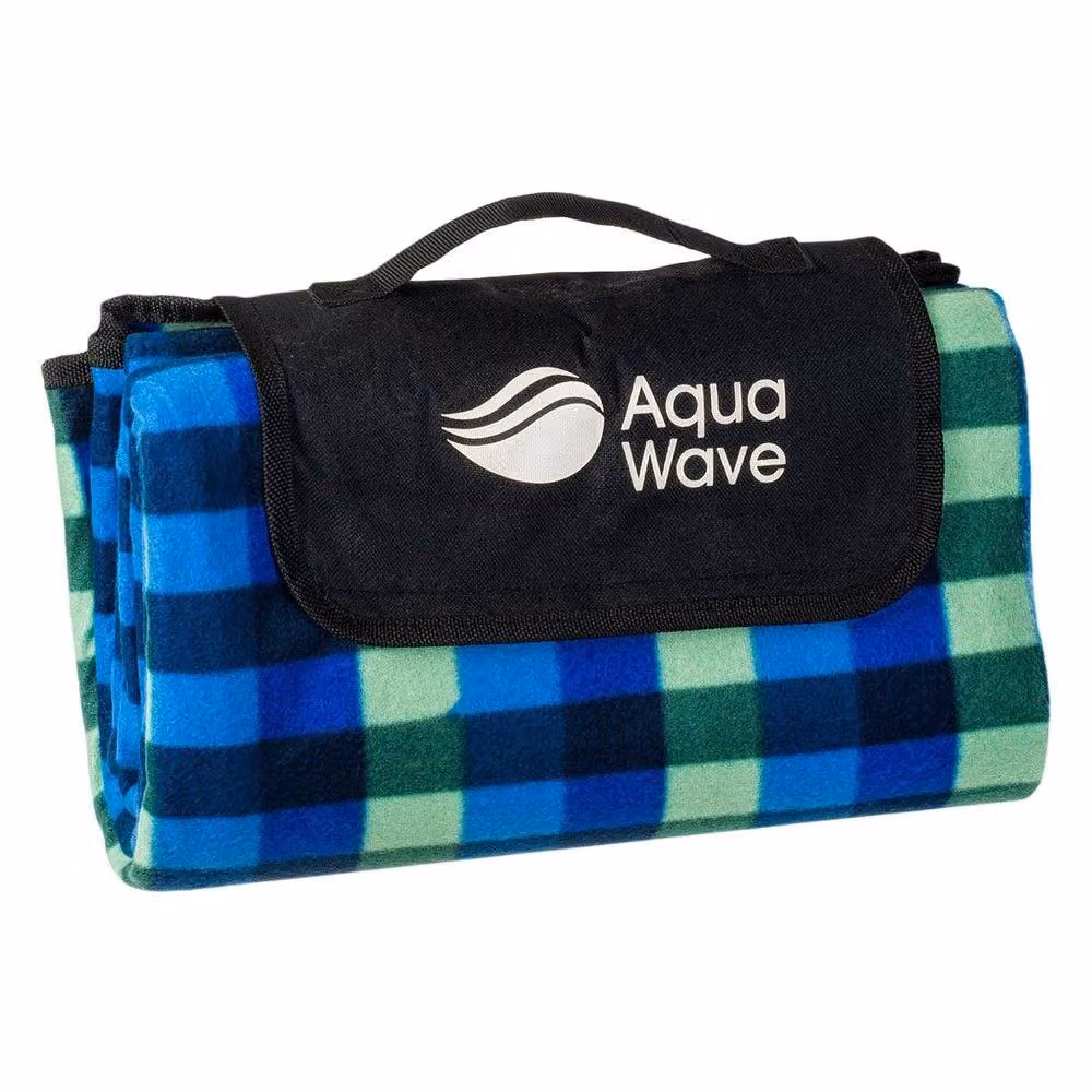 Aquawave Chequa Picnic Blanket in Blue, Ultralight and Thermally Insulated with Carry Handle – 2