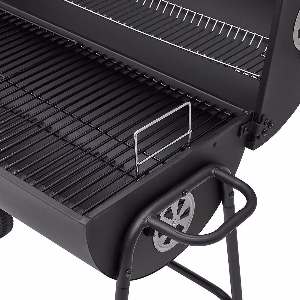 Living and Home Steel Charcoal Garden Grill with Wheels in Black, W/D/H: 79 x 68 x 90 cm – 5