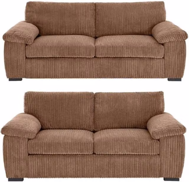 Snug Furniture Birmingham Ltd Amalfi Jumbo Cord 3+2 Sofa Set in Tan