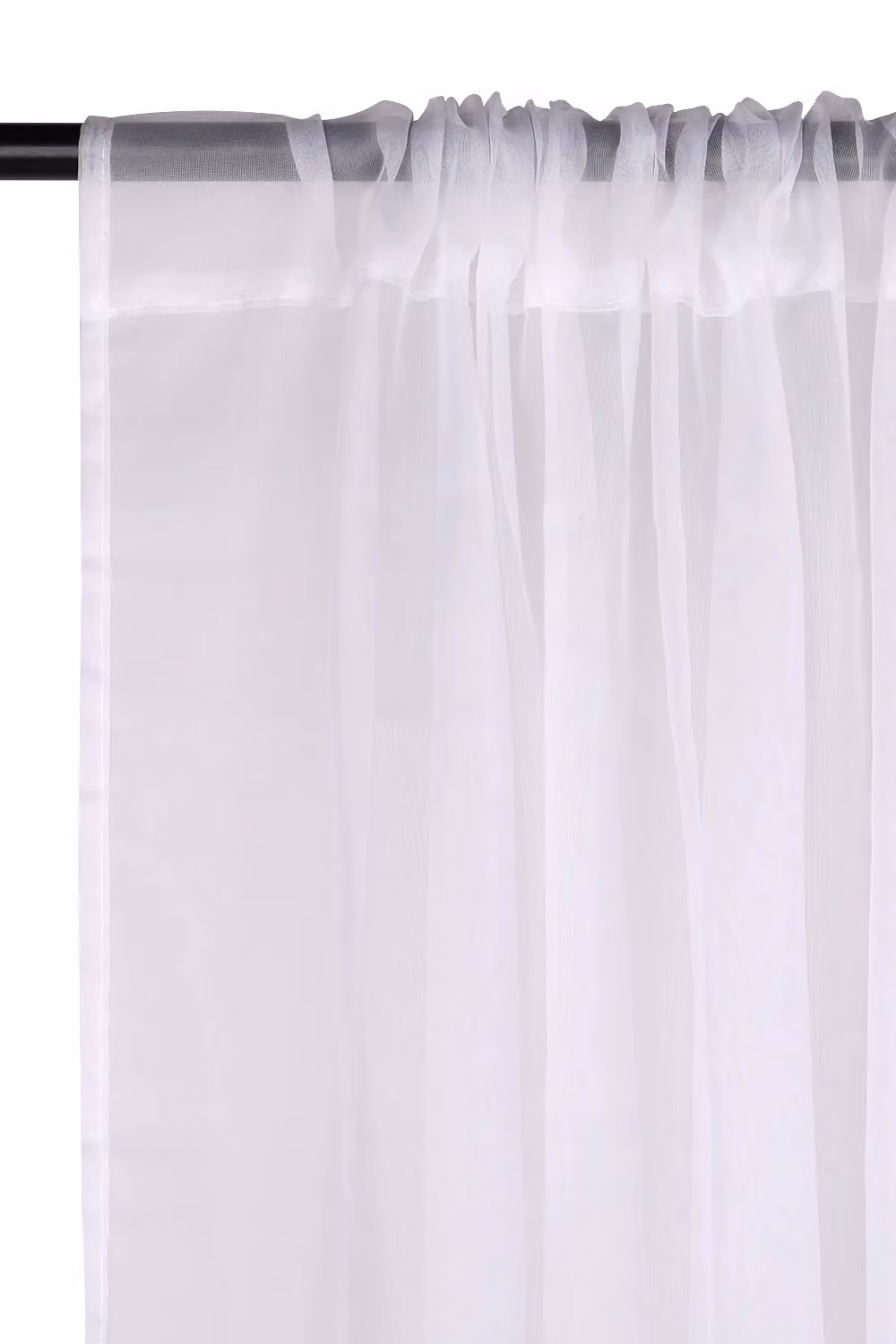 Neel Blue Semi-Transparent Voile Curtain Pair in White and Blue, 2 Panels, Width: 142 cm, Drop: 229 cm – 2