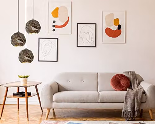 Netlighting Palermo Modern Dome Pendant Ceiling Light in Black, E27, W: 40.0 cm, D: 25.5 cm, H: 25.5 cm – 2