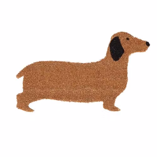 Homescapes Dachshund Dog Shaped Coir Doormat, Brown, W: 75 cm, D: 45 cm, H: 1.7 cm – 2