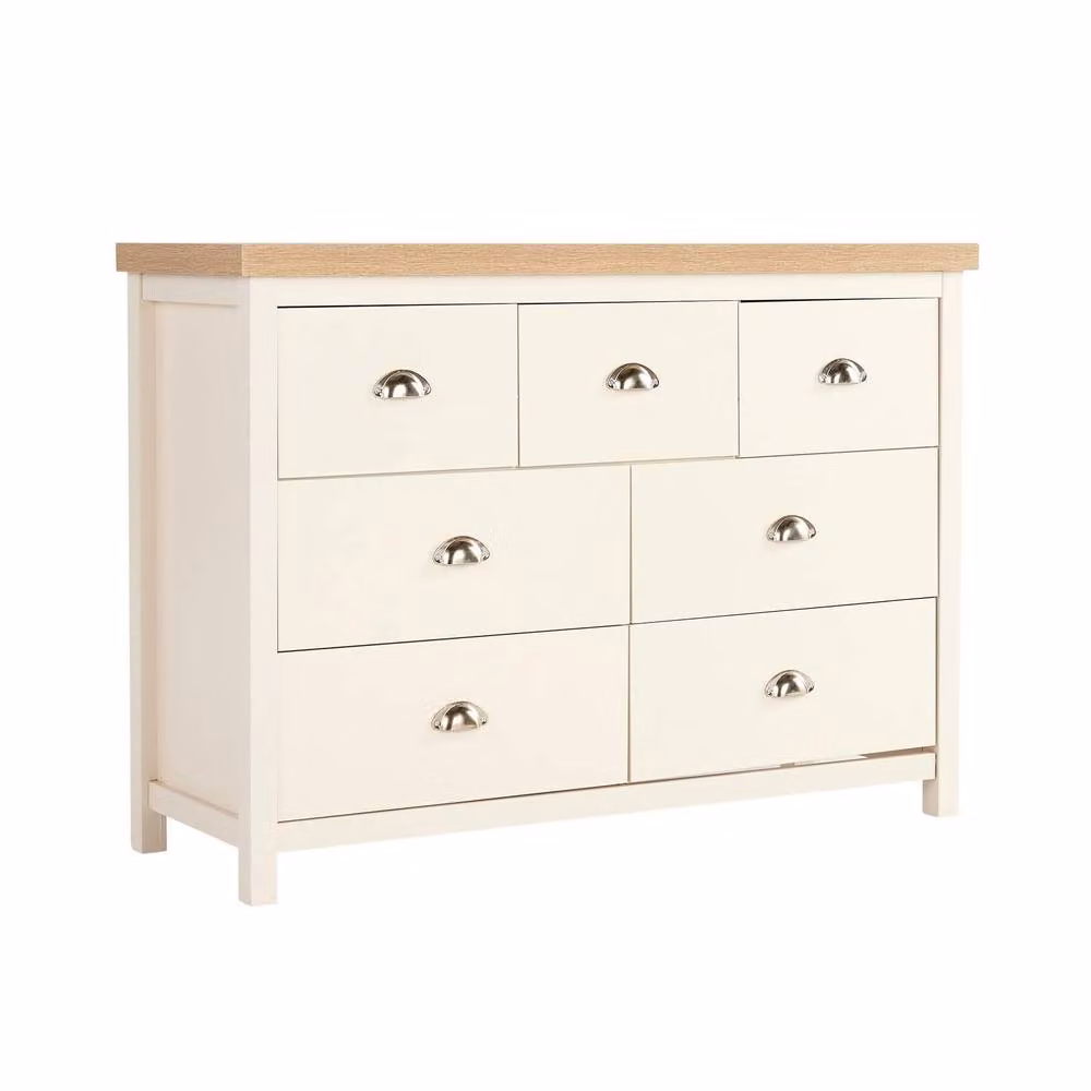Home Source Avon 7 Drawer Chest Bedroom Storage Unit in Off-White – 2
