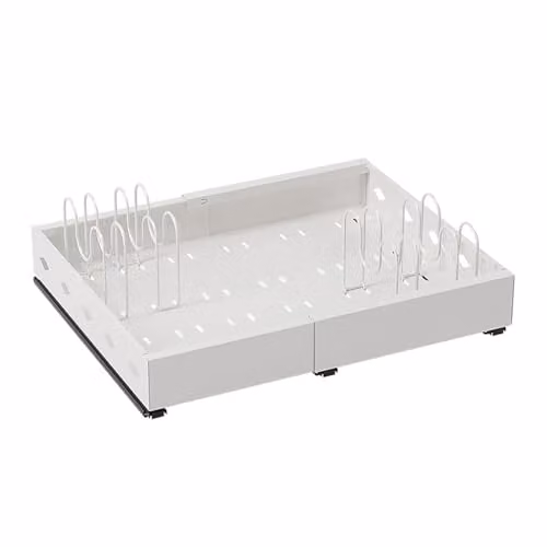 Voltico Expandable Pull-Out Kitchen Cupboard Drawer Organiser in White – 1