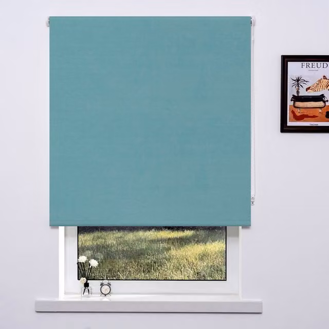 Deko Trends Textured Blackout Blinds in Petrol Green, Width: 120 cm