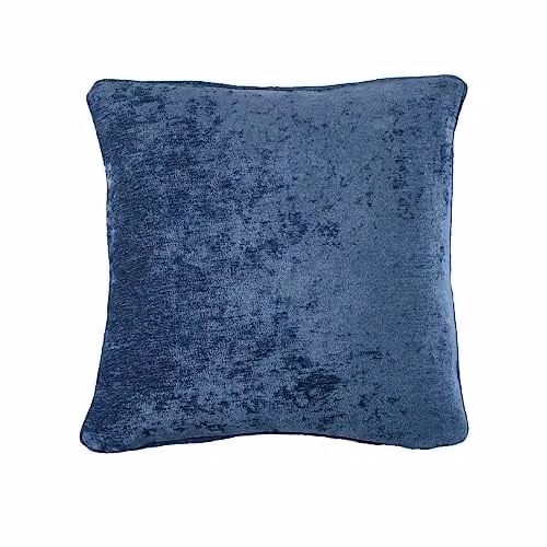 Curtina Textured Chenille Filled Square Cushion in Blue, W/D/H: 43 x 43 x 43 cm – 2