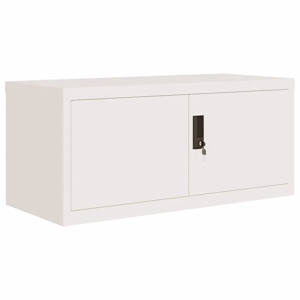Berkfield Home White Steel File Cabinet with Adjustable Shelves and Lock, W/D/H: 90 x 40 x 110 cm
