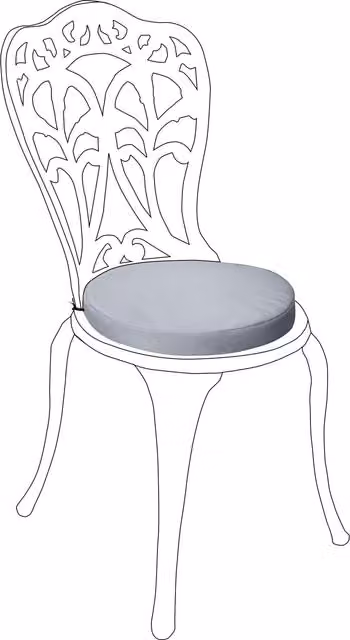 Gardenista Grey Round Outdoor Garden Bistro Chair Seat Pad with Water Repellent Polyester Foam Cushion