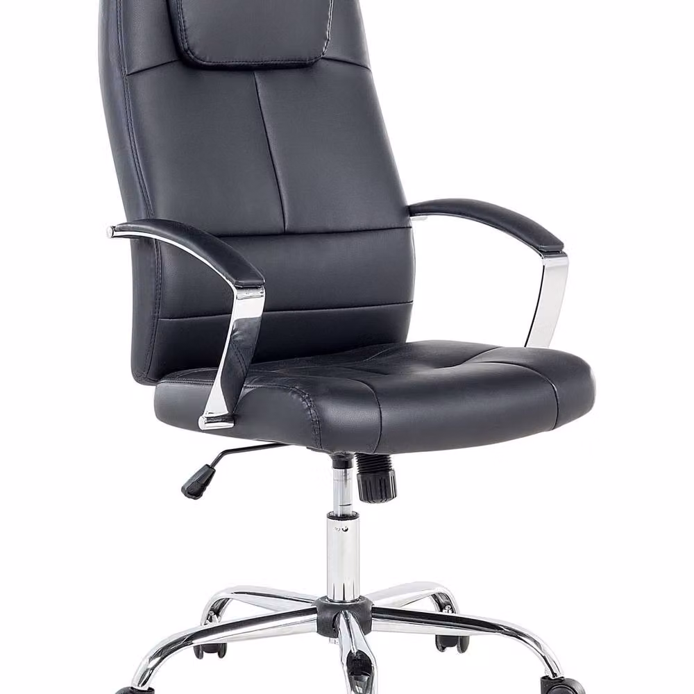 Wyld Haus Black Faux Leather Ergonomic Swivel Chair with Headrest and Armrests – 2