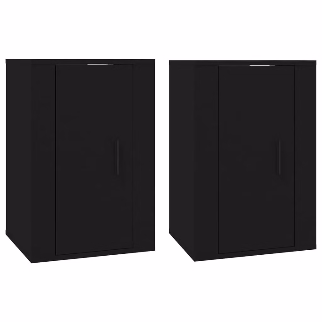 Berkfield Home Wall Mounted TV Cabinets, 2 Piece Set, Black, W: 40 cm, D: 34.5 cm, H: 60 cm – 2