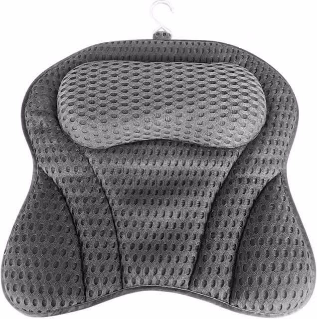 FLAVORA Grey Luxury Bathroom Spa Bath Pillow