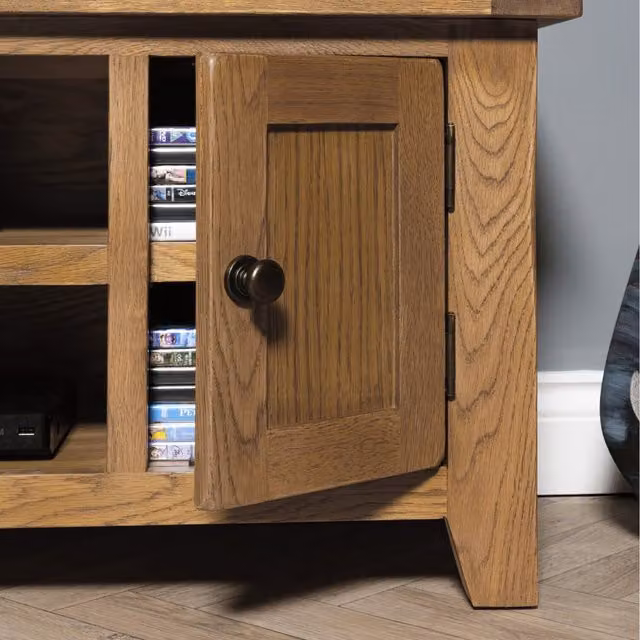 Elm Home And Garden Rustic Brown Oak TV Unit