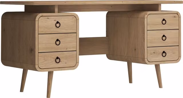 Dorel Home Alphason Somerset Oak Desk, H 76 x W 150 x D 59 cm