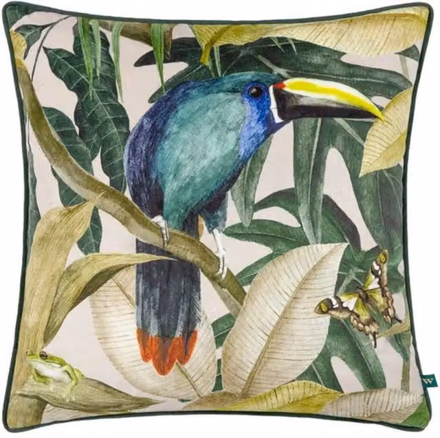Rampha Green Velvet Square Cushion
