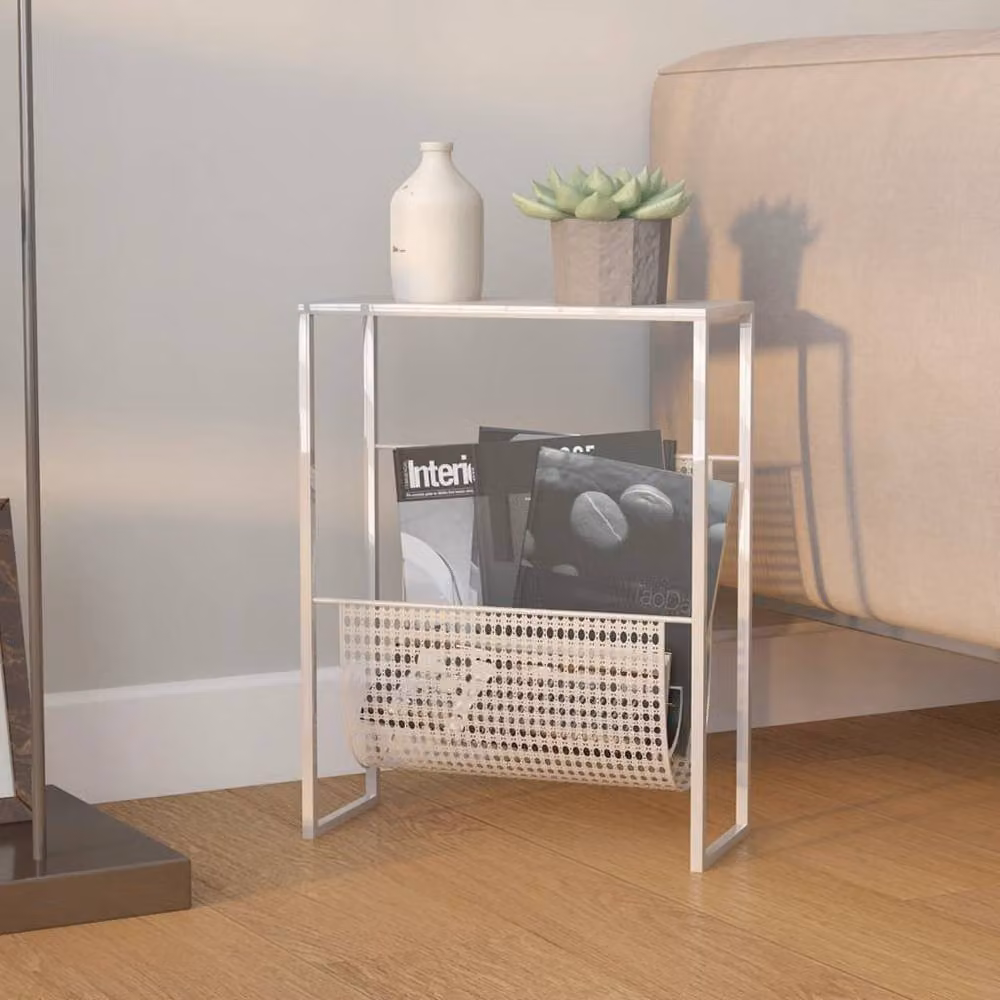 Berkfield Home Silver Metal Magazine Rack W/D/H: 35 x 15 x 45 cm – 2