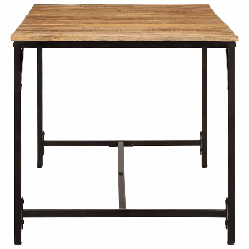 Berkfield Home Rectangular Dining Table in Brown Solid Rough Mango Wood, W/D/H: 160 x 80 x 75 cm – 2