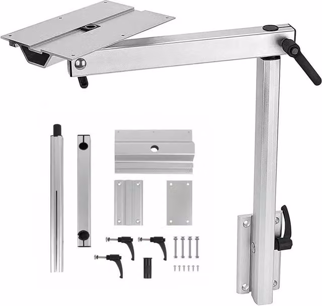 SPETLEK Swivel Adjustable Campervan Table Leg T5 T6 in Silver, W/D/H: 100 x 52 x 2.032 cm – 1