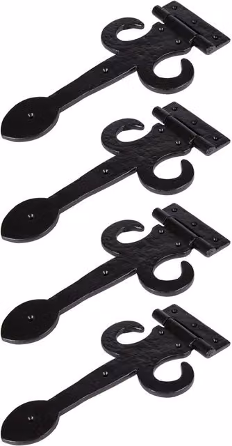 Hammer and Tongs Arrowhead T-Hinge, Black Powder Coated, Pack of 4, W: 30 cm – 7