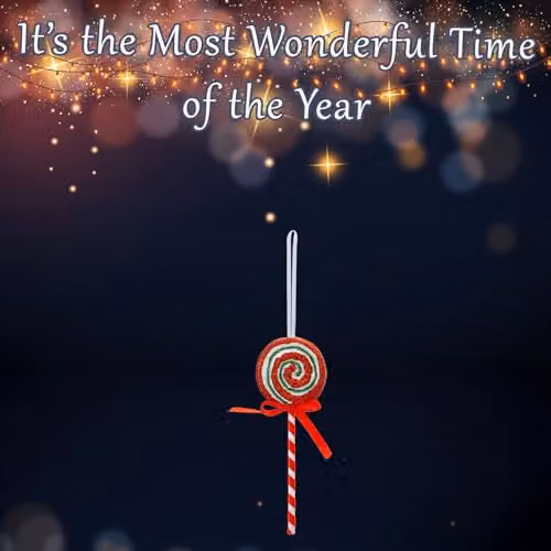 VFM e-Store Christmas Decoration Mini Candy Cane Lollipops, Red and White Striped Hanging Ornaments, Height: 24.5 cm – 3