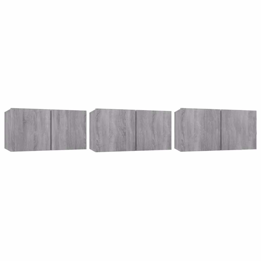 Berkfield Home Grey Sonoma Hanging TV Cabinet, 3 Piece Set, W/D/H: 60 x 30 x 30 cm – 2