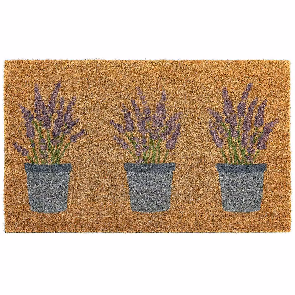 Madison & Mayfair Brown Coir Floral Doormat, W: 44 cm, D: 75 cm – 2