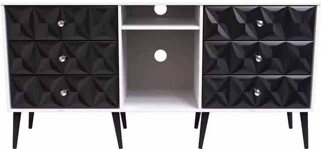2 U Toledo 6 Drawer Sideboard in True Black, Ready Assembled – 1