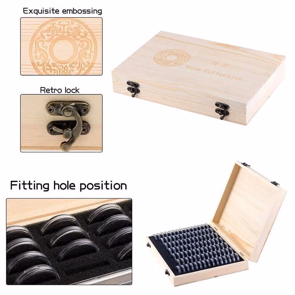 FLAVORA 100 Piece Coin Capsule Foam Storage Box in Sand – 4