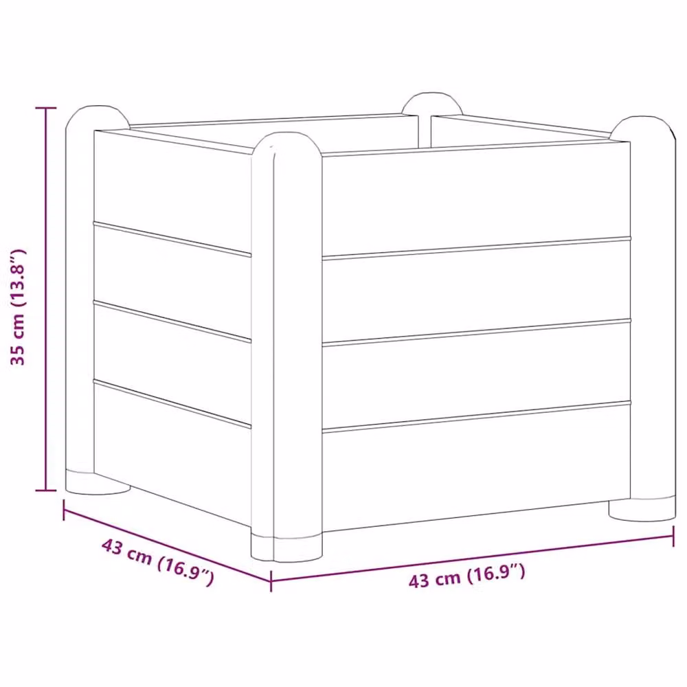 Berkfield Home Garden Raised Bed in Dark Brown, W/D/H: 43 x 43 x 35 cm – 4
