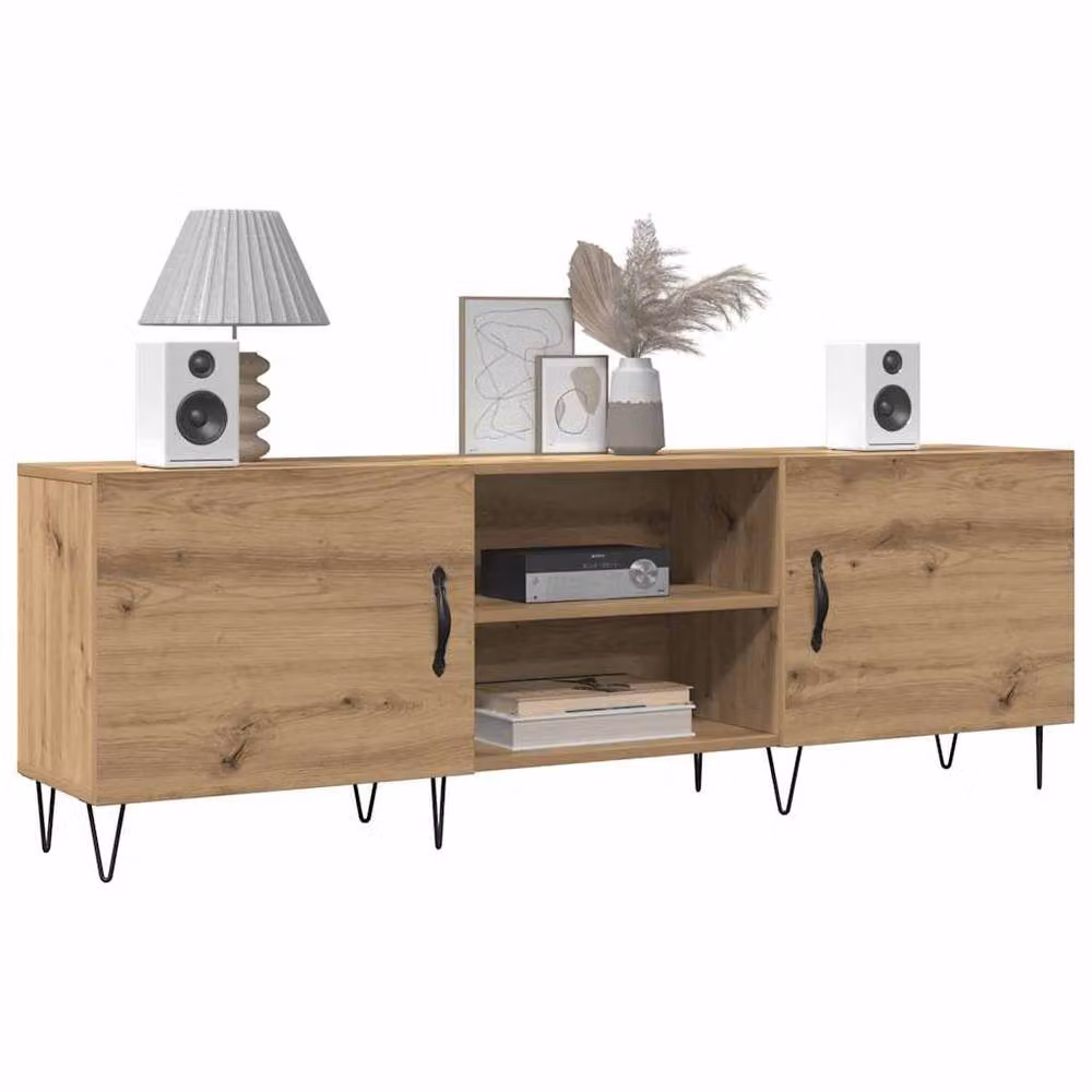 Berkfield Home Artisan Oak TV Cabinet in Brown, W/D/H: 150 x 30 x 50 cm – 3