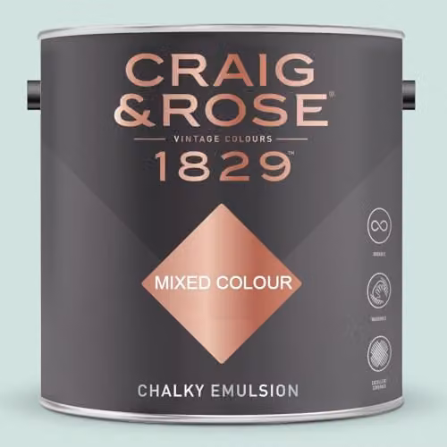 Craig & Rose 1829 Chalky Emulsion Matt Paint in Porcelain Blue, 2.5 l