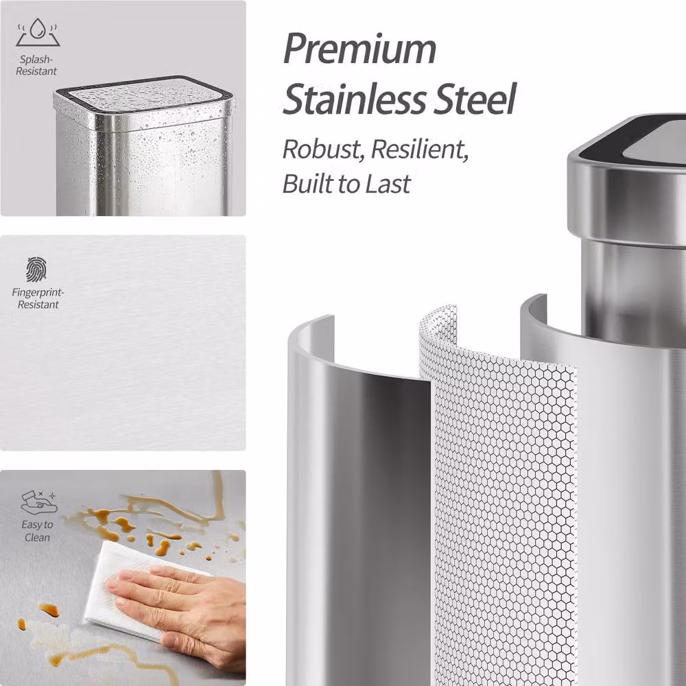 CozyLiving Automatic Motion Sensor Kitchen Bin with Soft Close Lid in Beige, W/D/H: 39.0 x 65.5 x 29.5 cm – 5