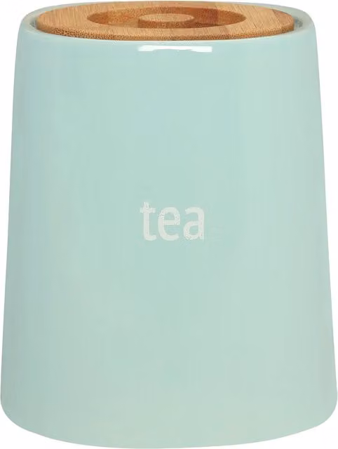 Orsina Maison by Premier Fletcher Blue and White Ceramic Tea Canister with Bamboo Airtight Lid