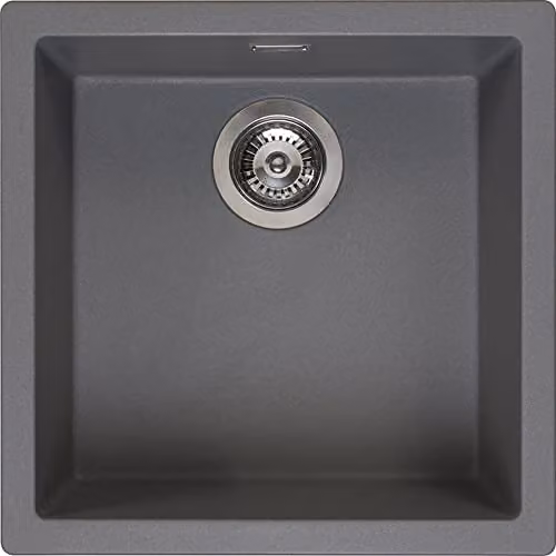 Reginox Amsterdam 40 GS Single Bowl Integrated Regi-Granite Kitchen Sink in Grey Silvery – 1