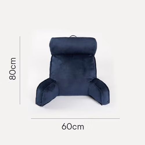 OHS Blue Reading Pillow with Neck and Back Support and Detachable Neck Roll – 4