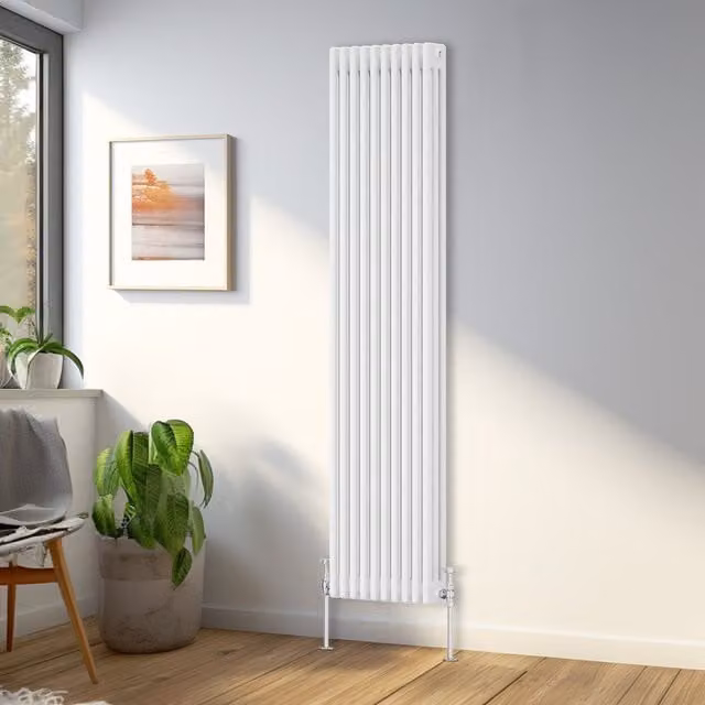 Right Radiators Traditional White Triple Column Vertical Radiator, Height: 180 cm, Width: 47.2 cm
