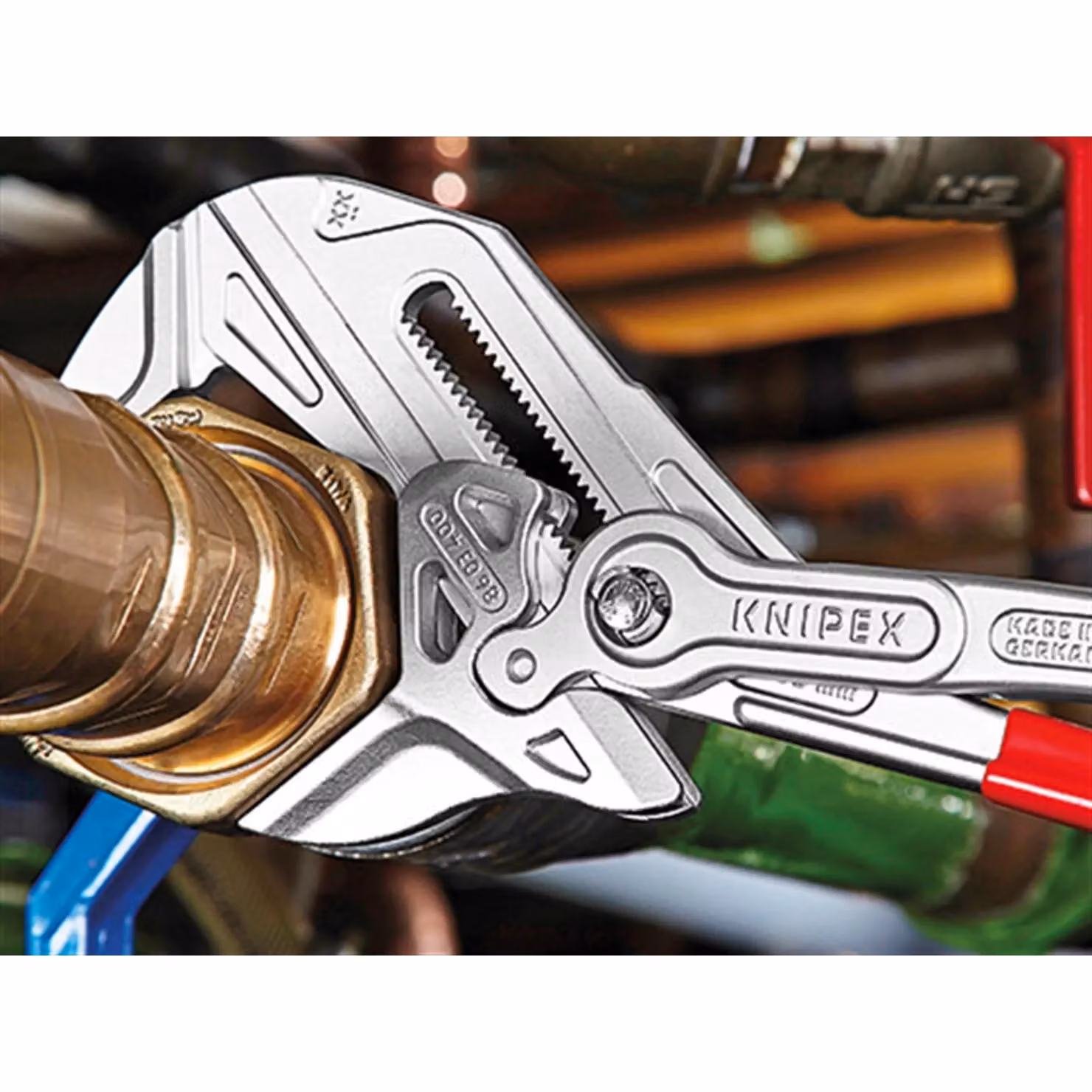 Knipex XL Pliers Wrench with Multicolour PVC Grip, Chrome Vanadium Steel, 400 mm – 3
