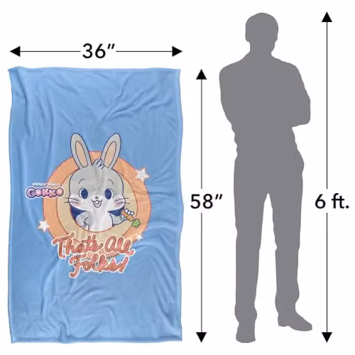 LOGOVISION Warner Bros. Looney Tunes Gokko Bugs Bunny Circle Super Soft Silky Touch Fleece Throw Blanket, W/D/H: 91 x 147 cm – 4