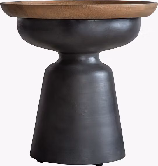 Perch & Parrow Scotia Mango Wood Side Table in Brown and Black
