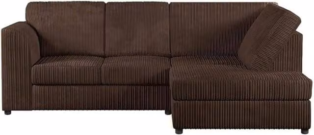 Bliss Furniture Jumbo Cord High Back Right Hand 4 Seater Corner Sofa in Brown