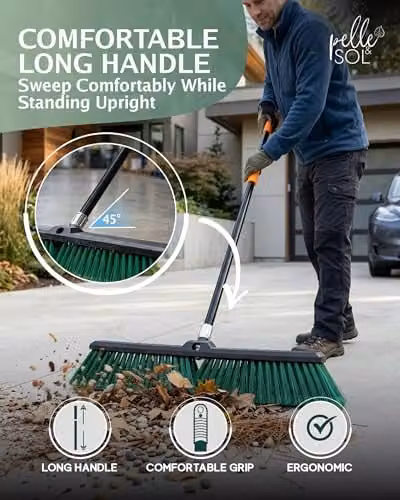 Pelle & Sol Heavy Duty Outdoor Garden Broom in Green, W/D/H: 60 x 60 x 140 cm – 4