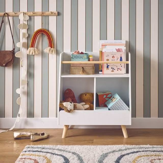 sweeek Storage Unit with 2 Compartments, White, W/D/H: 69.5 x 35.0 x 61.5 cm