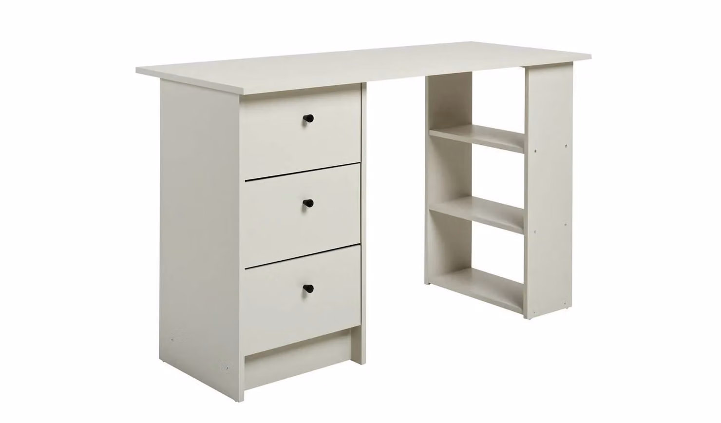 Malibu Modern Writing Desk with 3 Drawers in Grey and Black, W/D/H: 120 x 60 x 72.1 cm