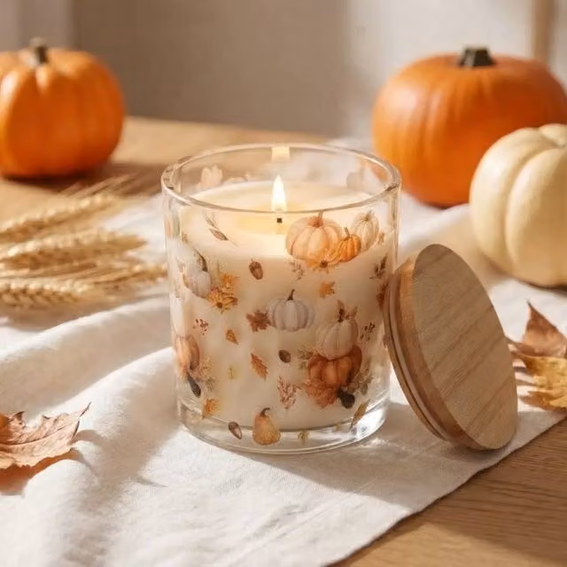 Garden Greatness Pumpkin Scented Glass Jar Candle with Lid, Multicolour, 1 Pack