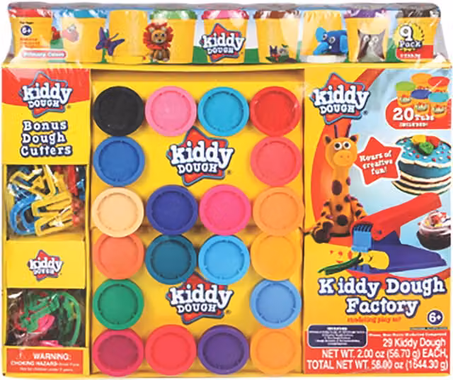 Kiddy Dough Factory Yellow Multicolour Modelling Clay Animal Set