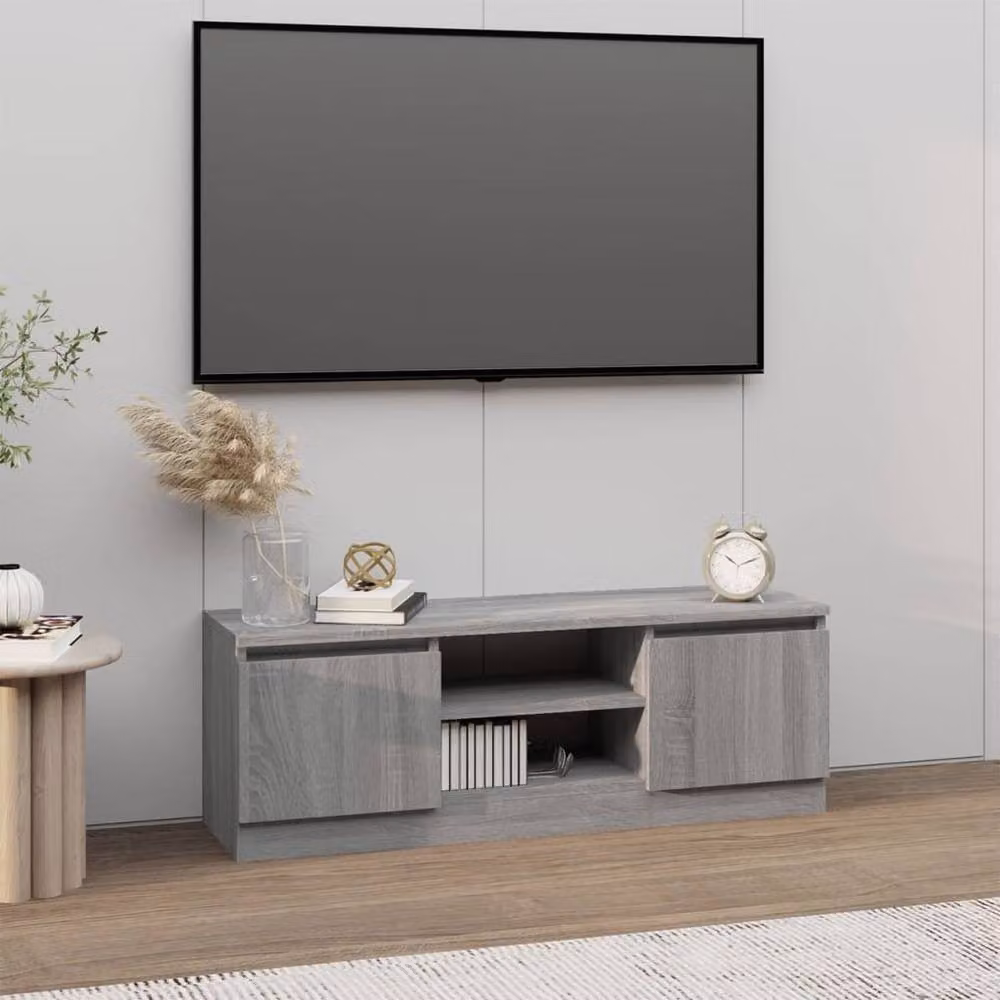 Berkfield Home TV Cabinet with Door in Grey Sonoma, W/D/H: 102 x 30 x 36 cm – 2